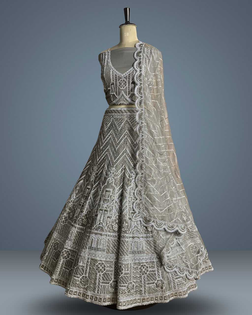 Designer brown lengha