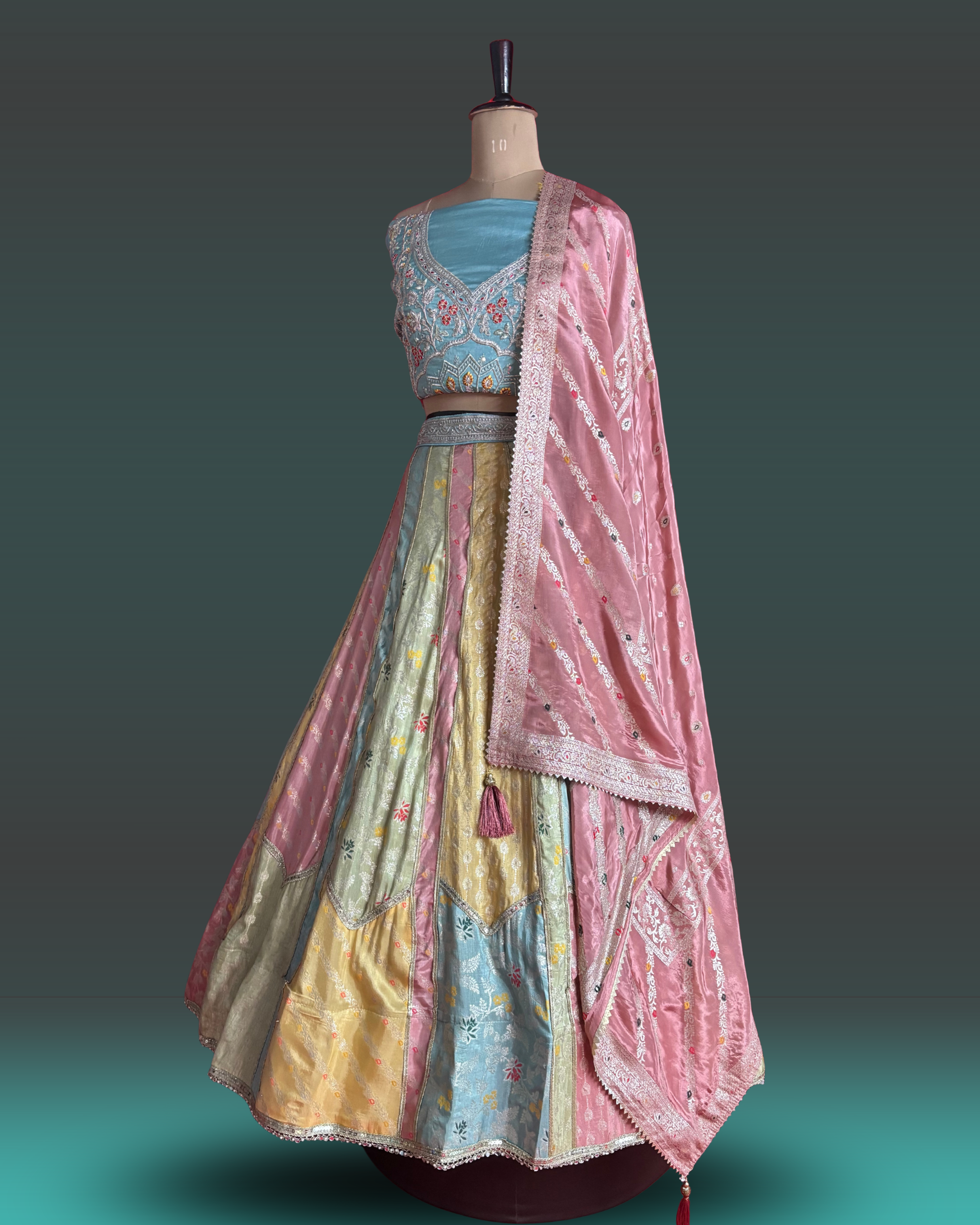 Multi color lengha