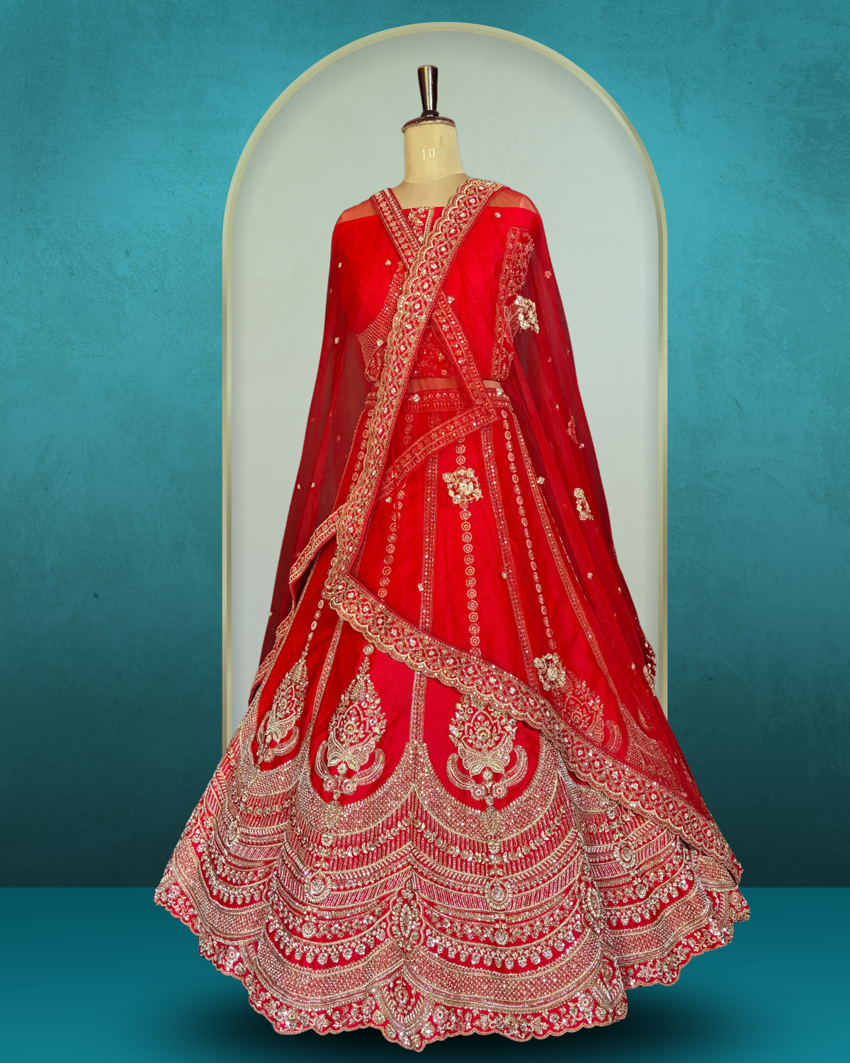Regal Scallop Silk Lehenga