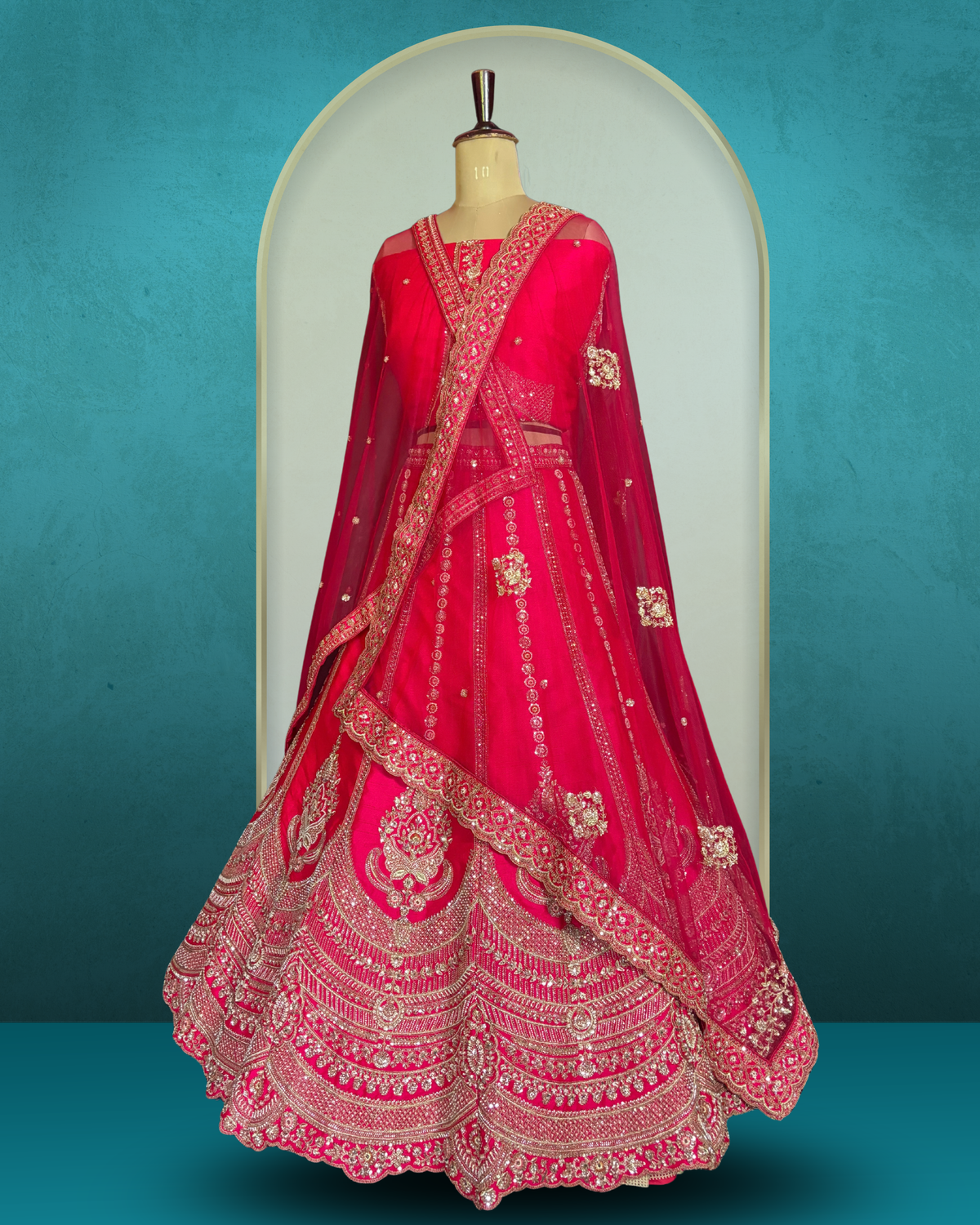 Regal Scallop Silk Lehenga