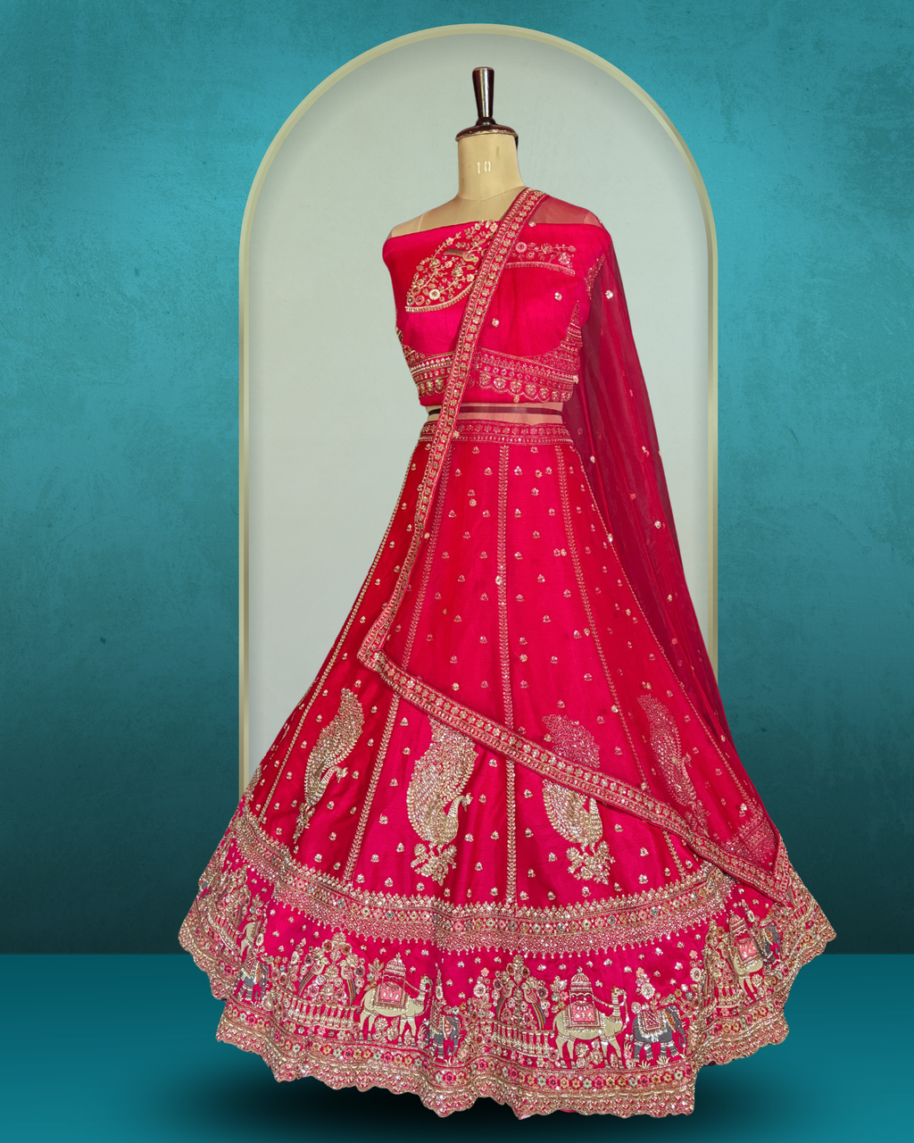 Royal Peacock Heritage  silk Lehenga