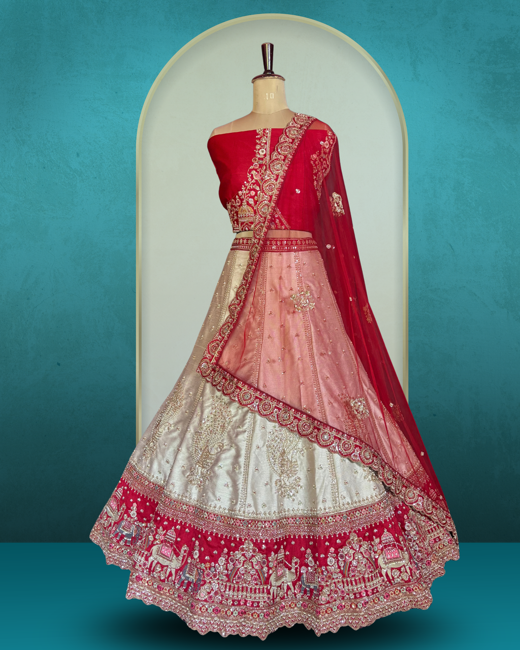 Royal Peacock Heritage  silk Lehenga