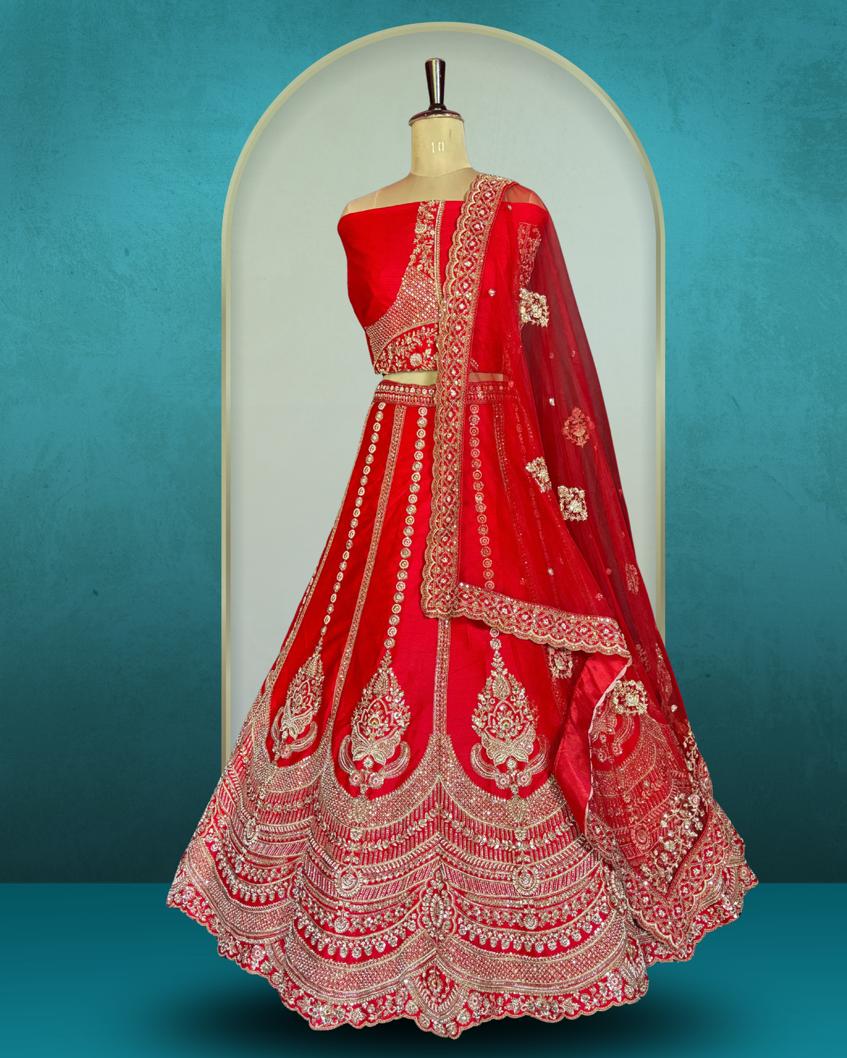 Regal Scallop Silk Lehenga