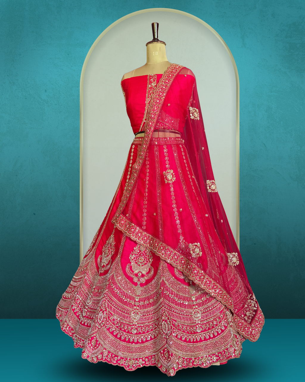 Regal Scallop Silk Lehenga