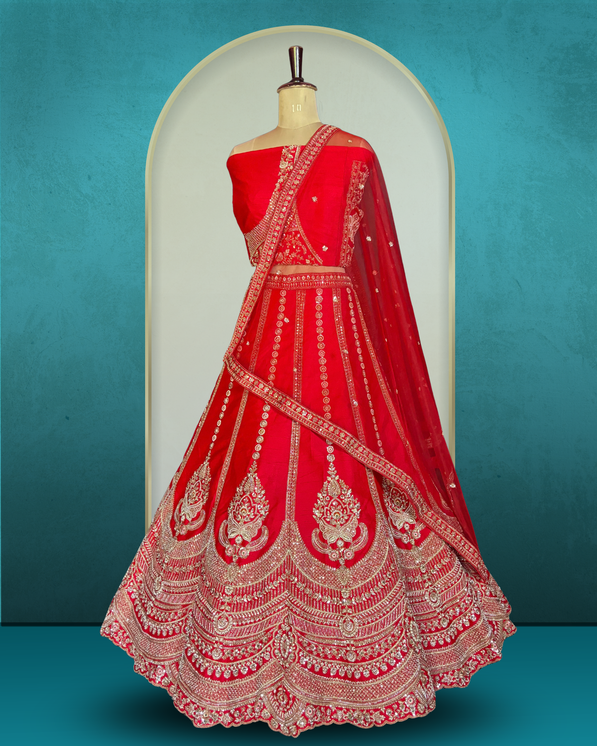 Regal Scallop Silk Lehenga