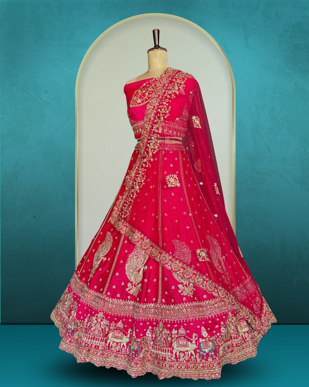 Royal Peacock Heritage  silk Lehenga