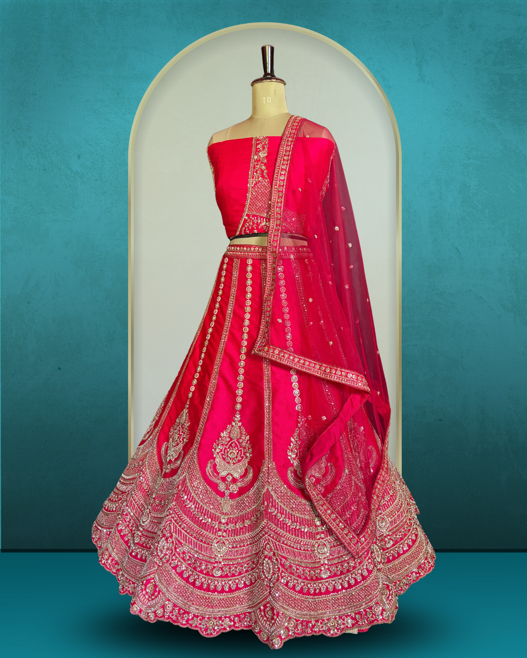 Regal Scallop Silk Lehenga