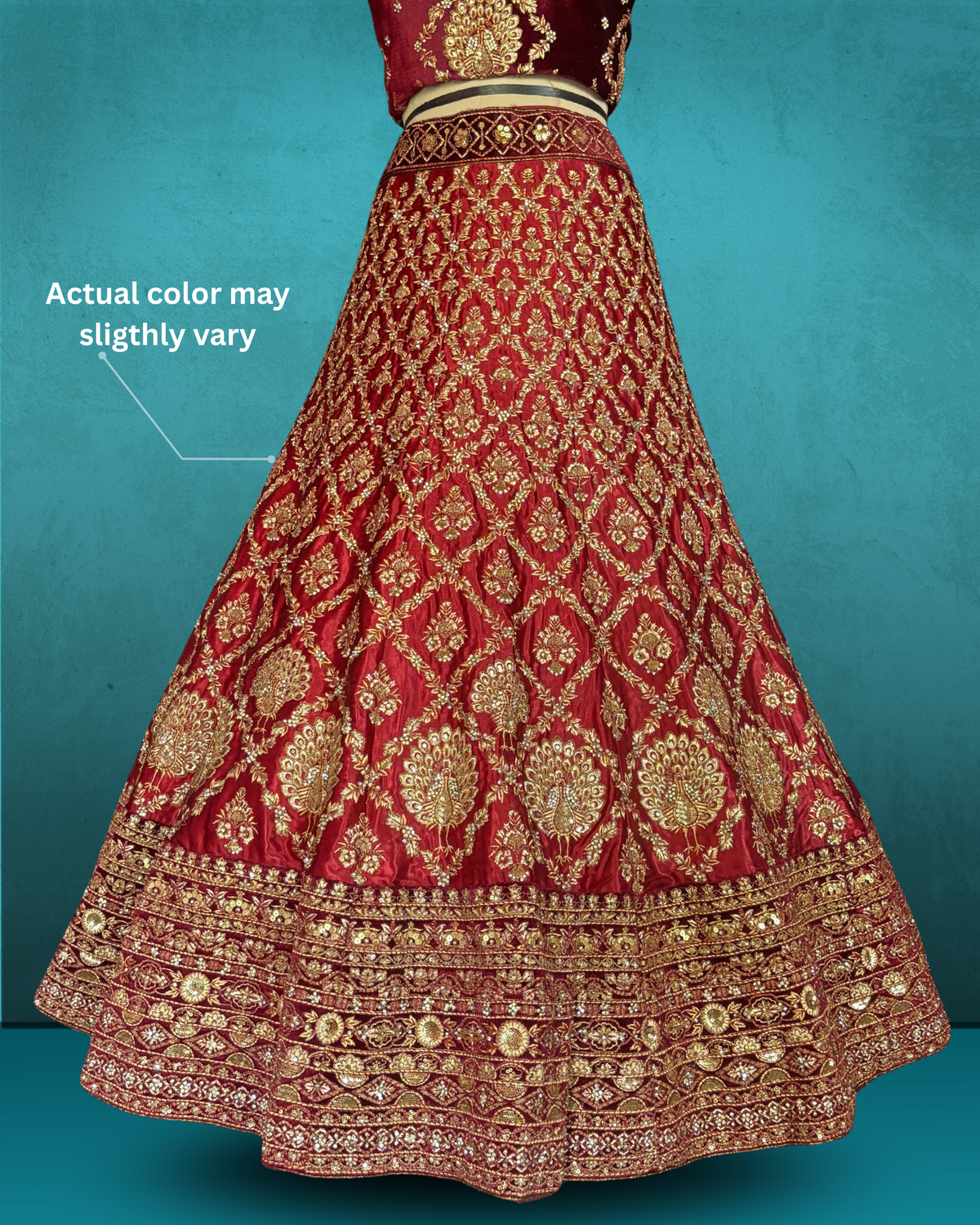 Heritage Floral Zari Embroidered Lehenga