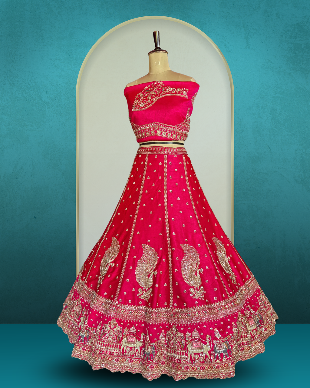 Royal Peacock Heritage  silk Lehenga