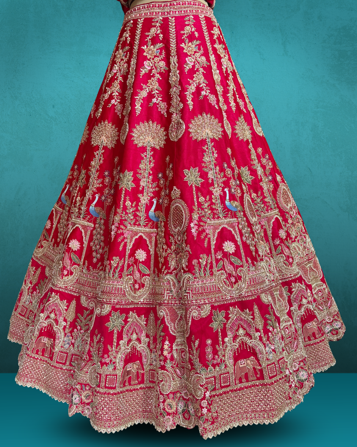 Crimson Silk Bridal Lehenga