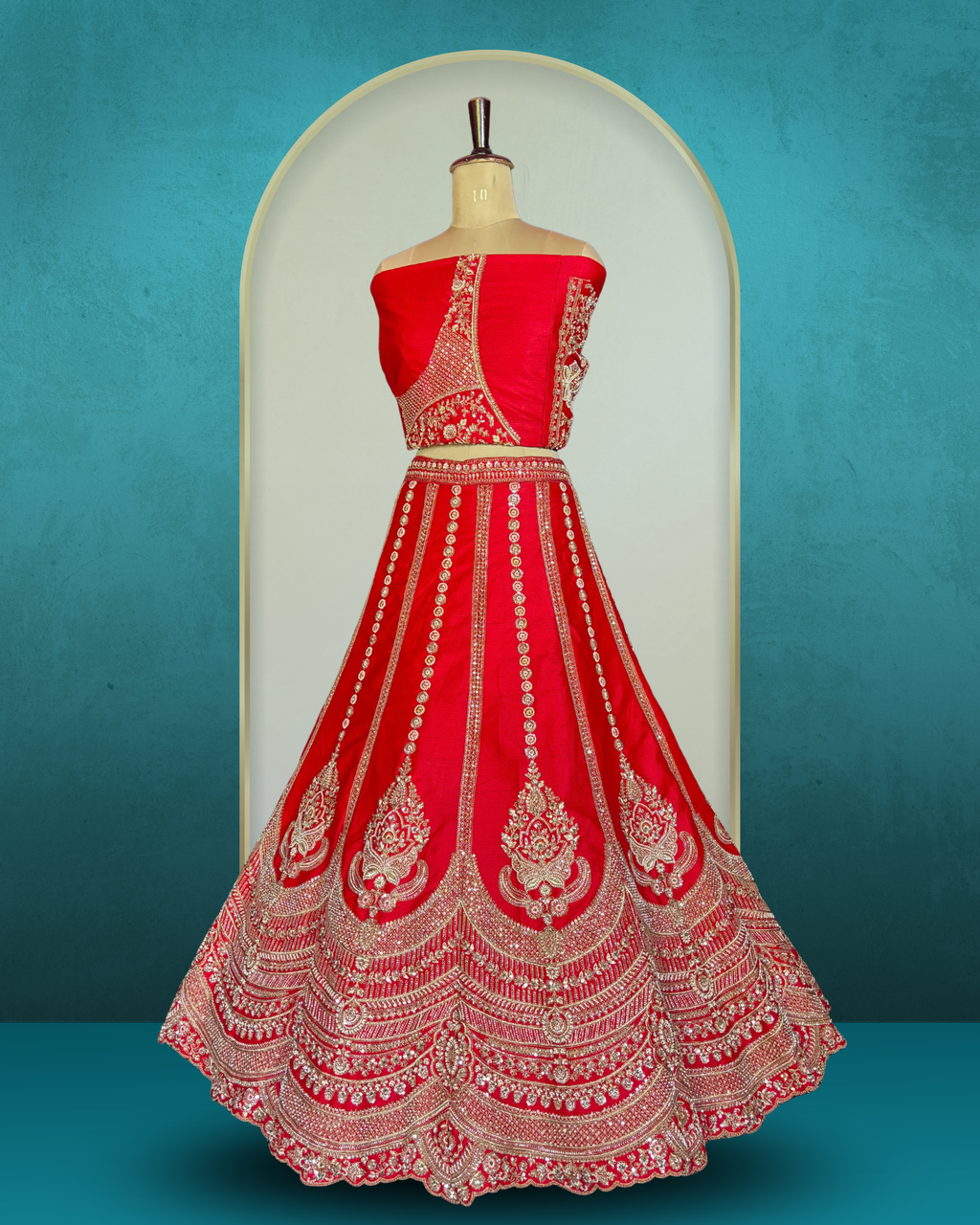 Regal Scallop Silk Lehenga