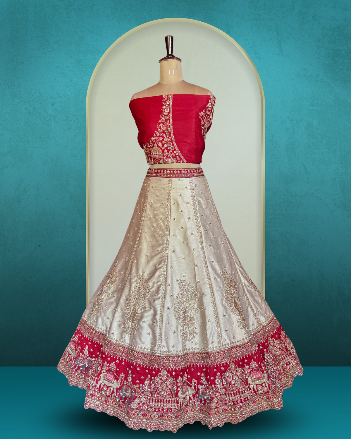 Royal Peacock Heritage  silk Lehenga