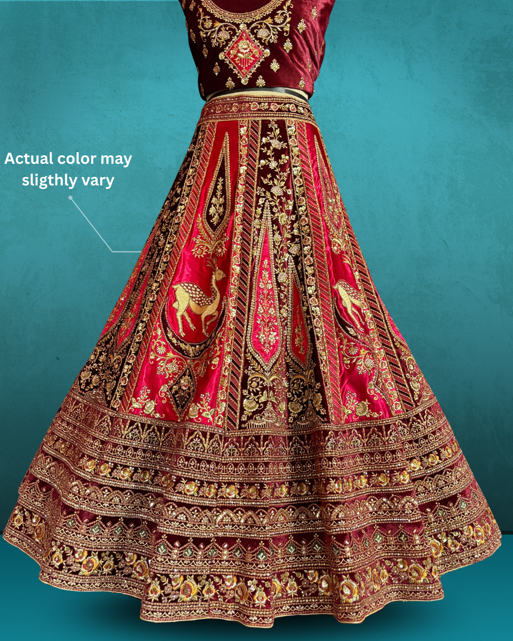 Royal Equestrian Panel Embroidered Lehenga