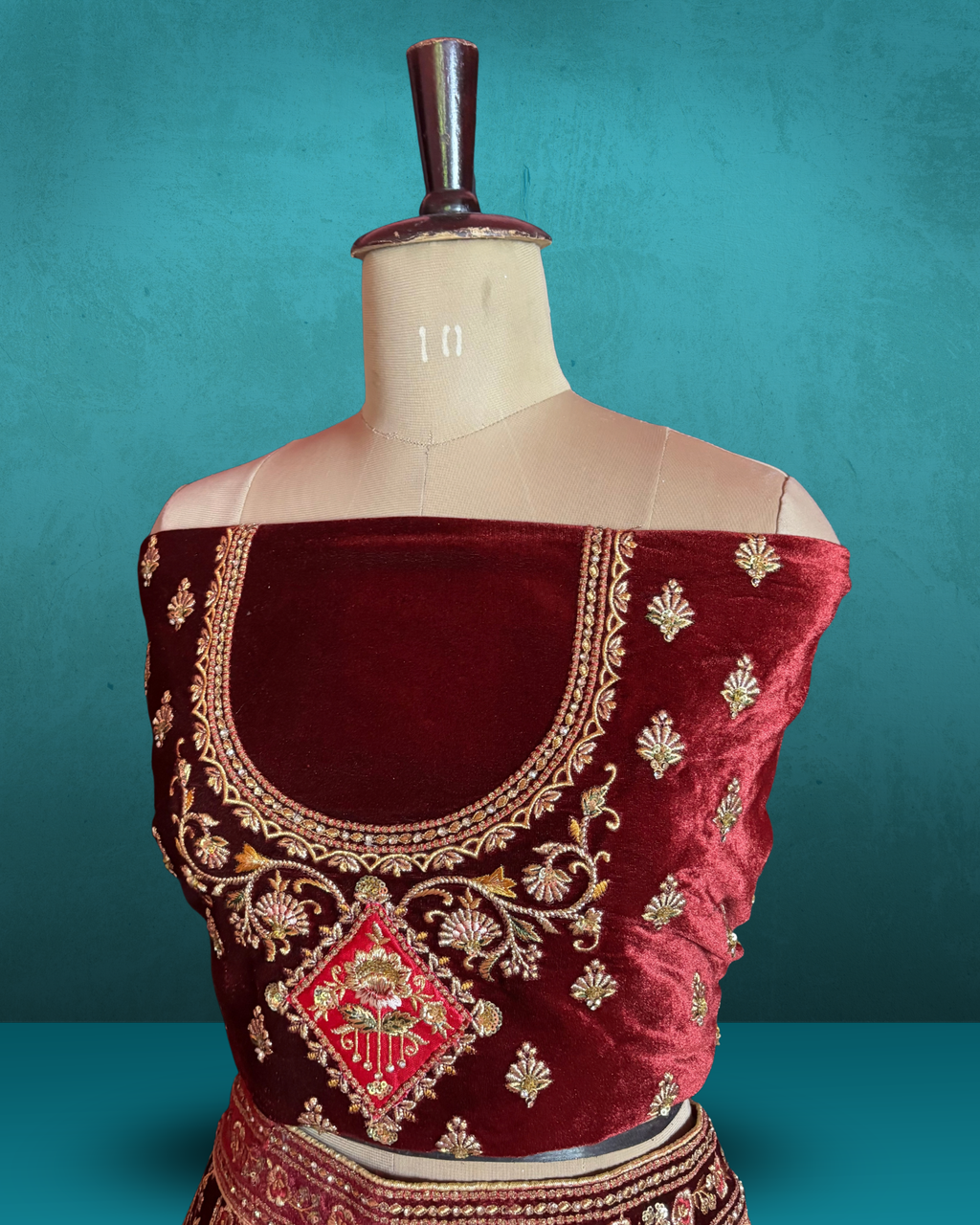 Royal Equestrian Panel Embroidered Lehenga