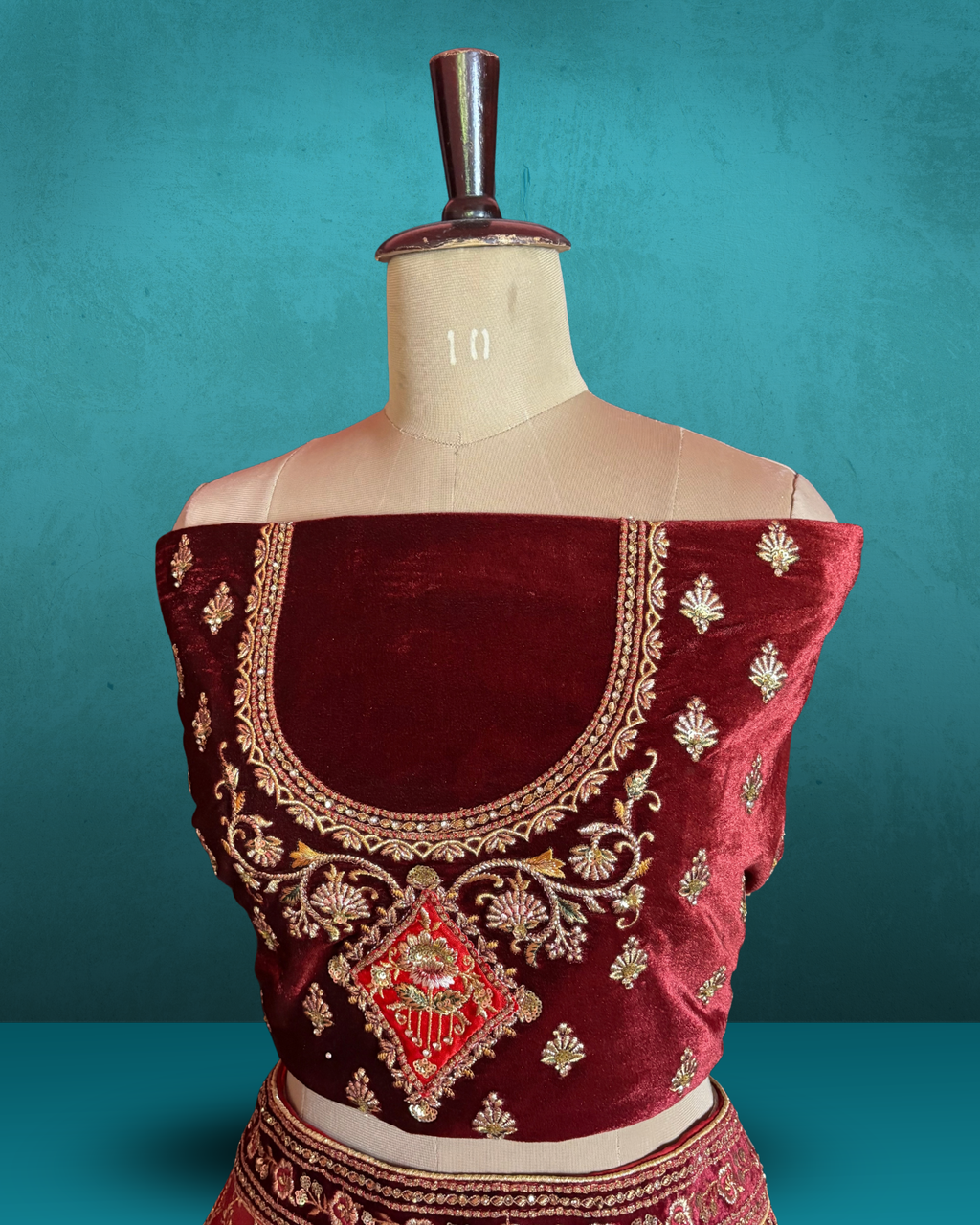 Royal Equestrian Panel Embroidered Lehenga