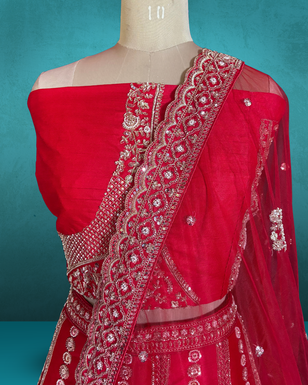 Regal Scallop Silk Lehenga