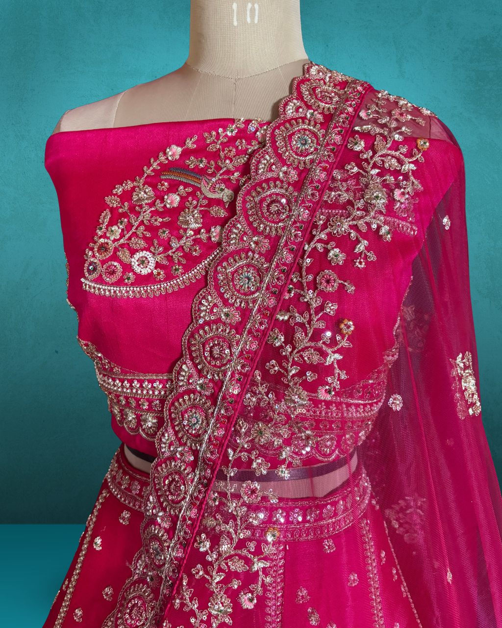 Royal Peacock Heritage  silk Lehenga