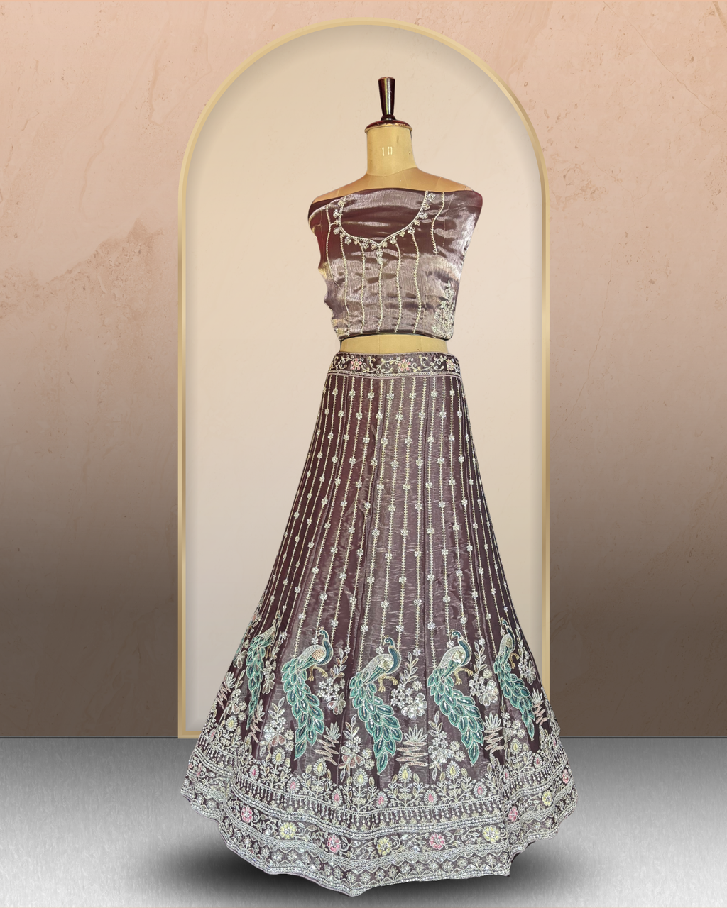 Peacock Floral Lehenga