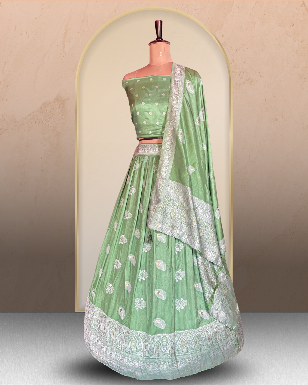 Paisley Heritage Unstitched Lehenga
