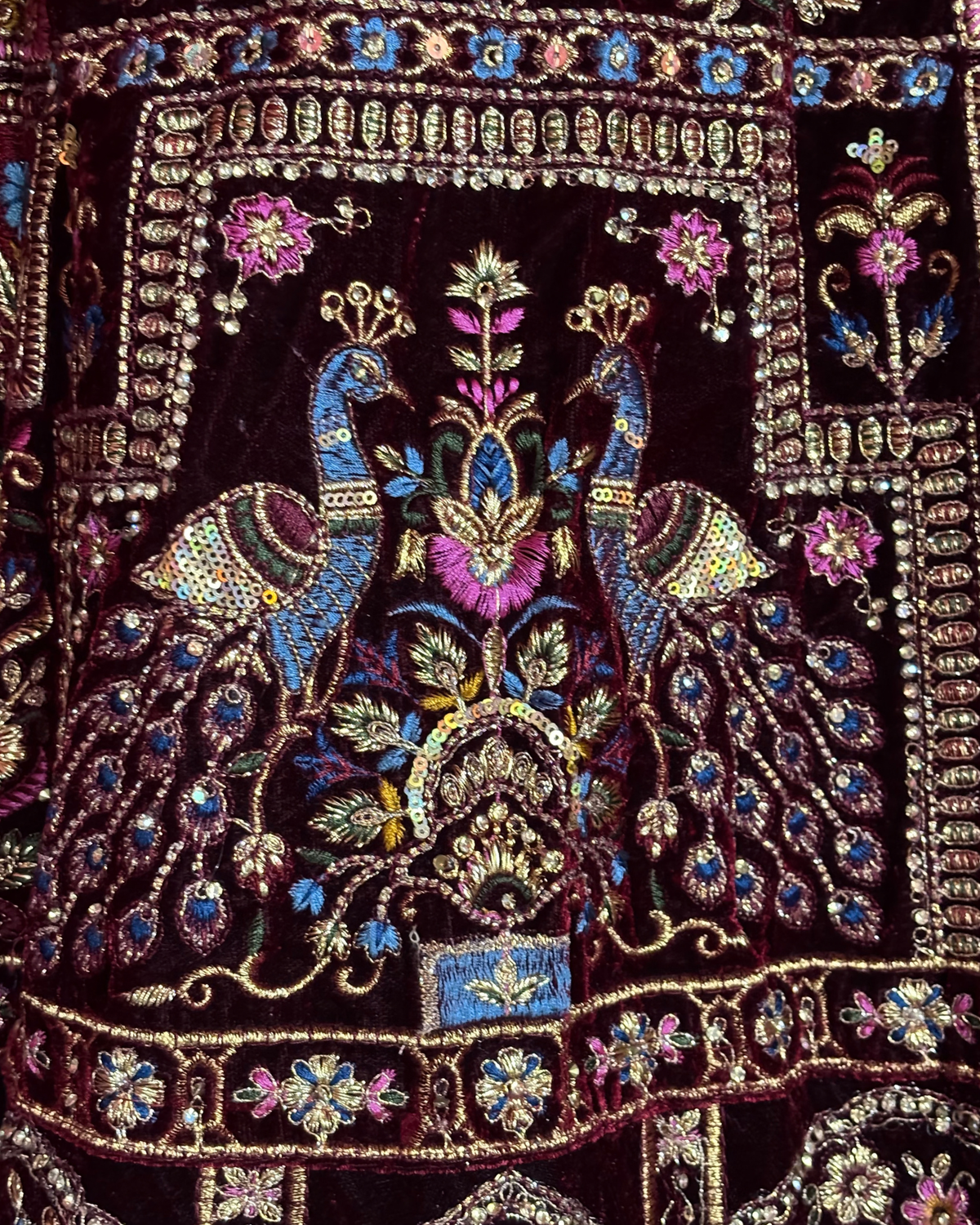 Royal Peacock Motif velvet  Lehenga