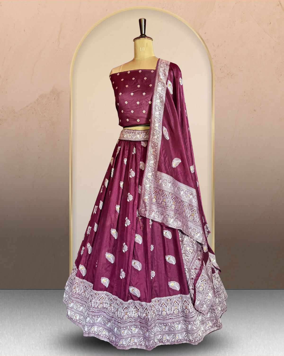 Paisley Heritage Unstitched Lehenga