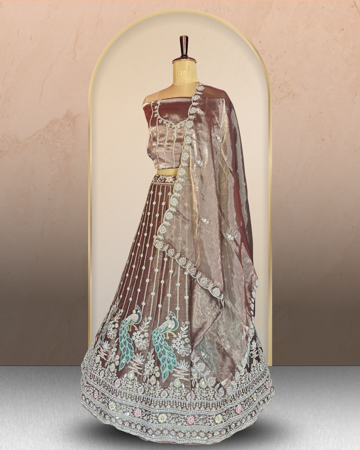 Peacock Floral Lehenga