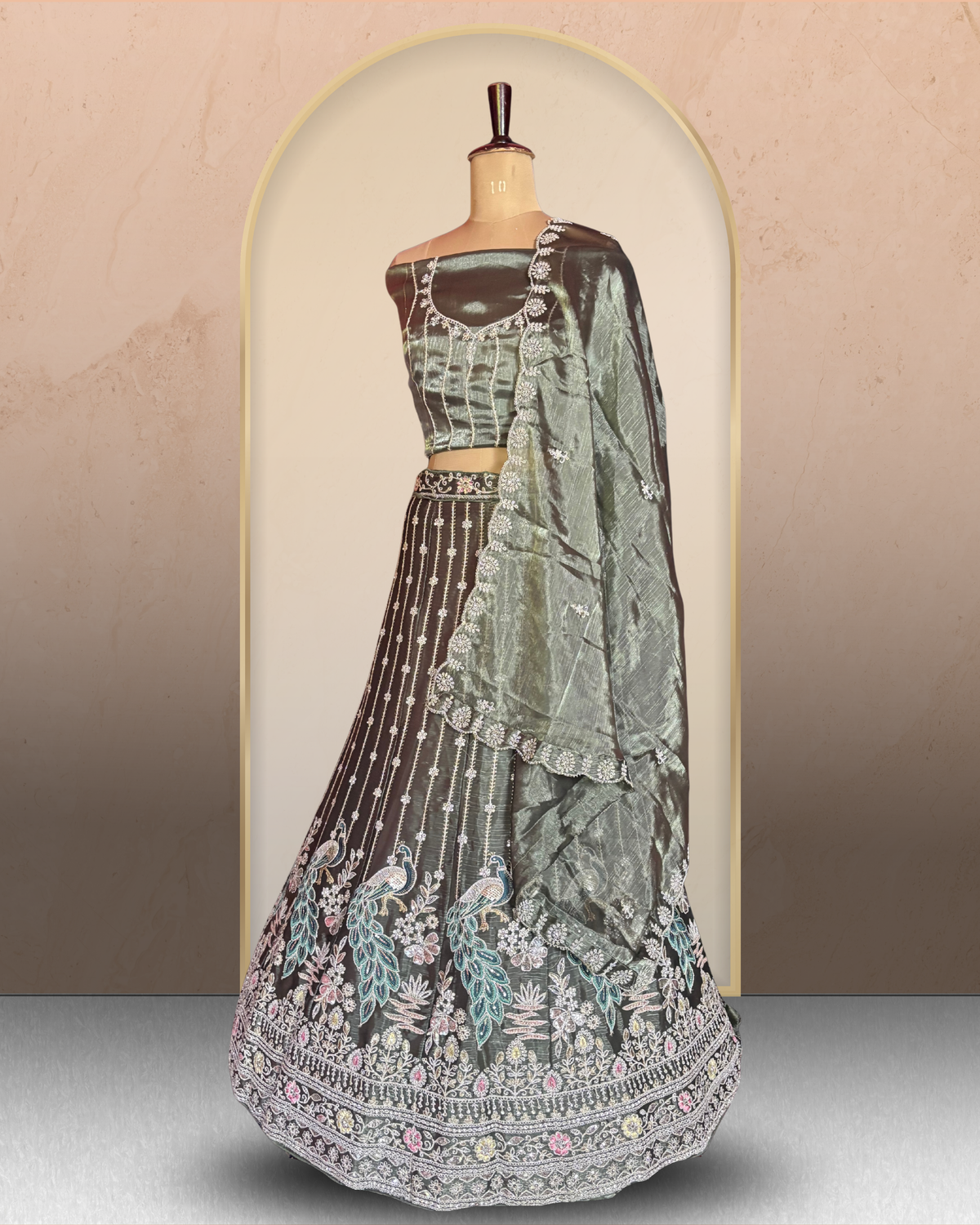 Peacock Floral Lehenga