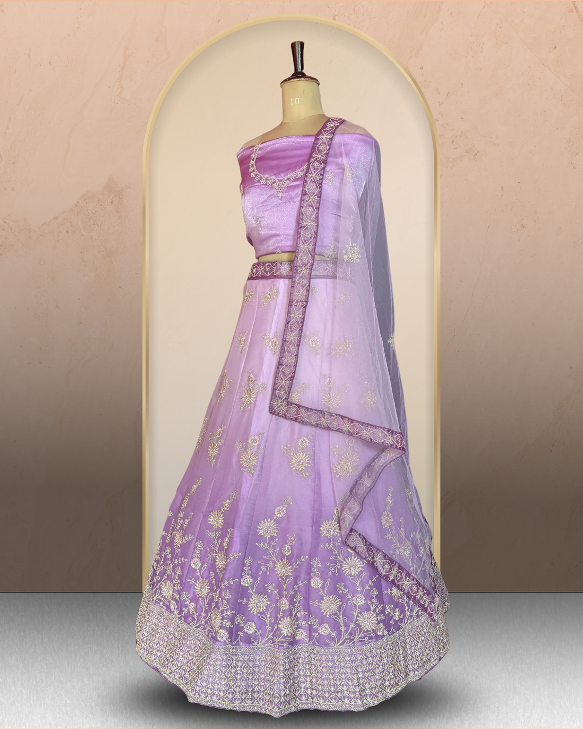 Floral Embroidered Shaded  Lehenga