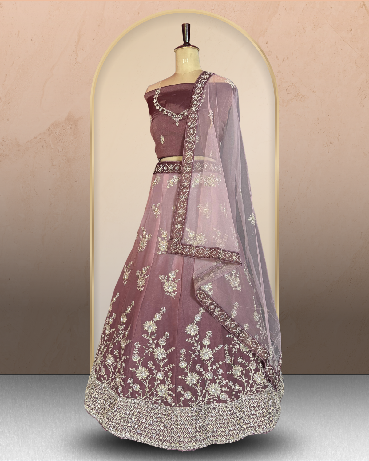 Floral Embroidered Shaded  Lehenga