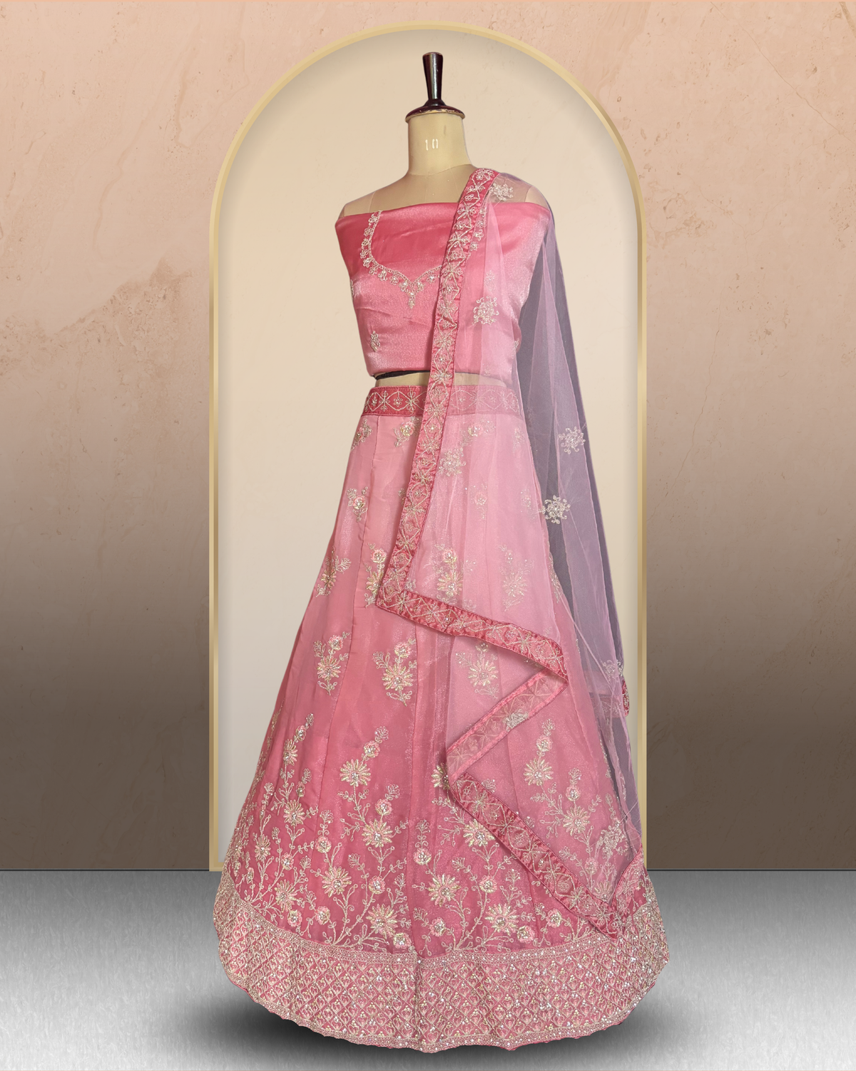 Floral Embroidered Shaded  Lehenga