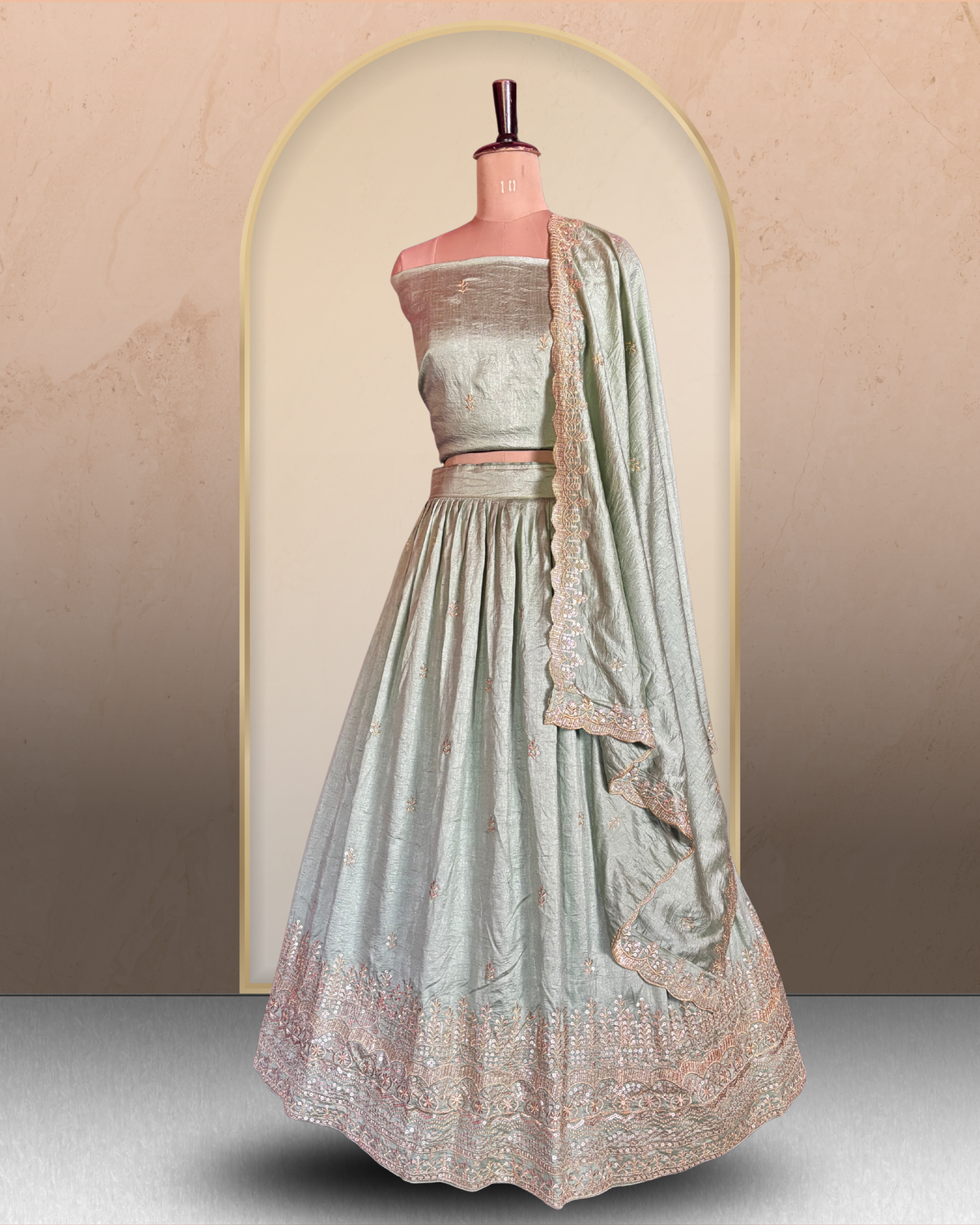Delicate Floral Embroidered Lehenga