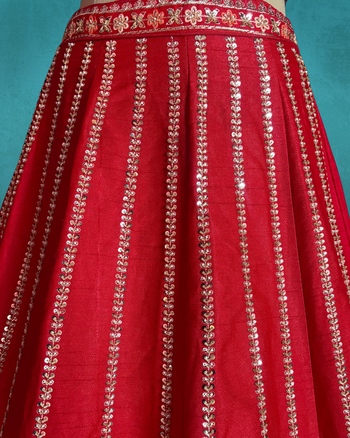 Royal Elephant Motif Silk Lehenga