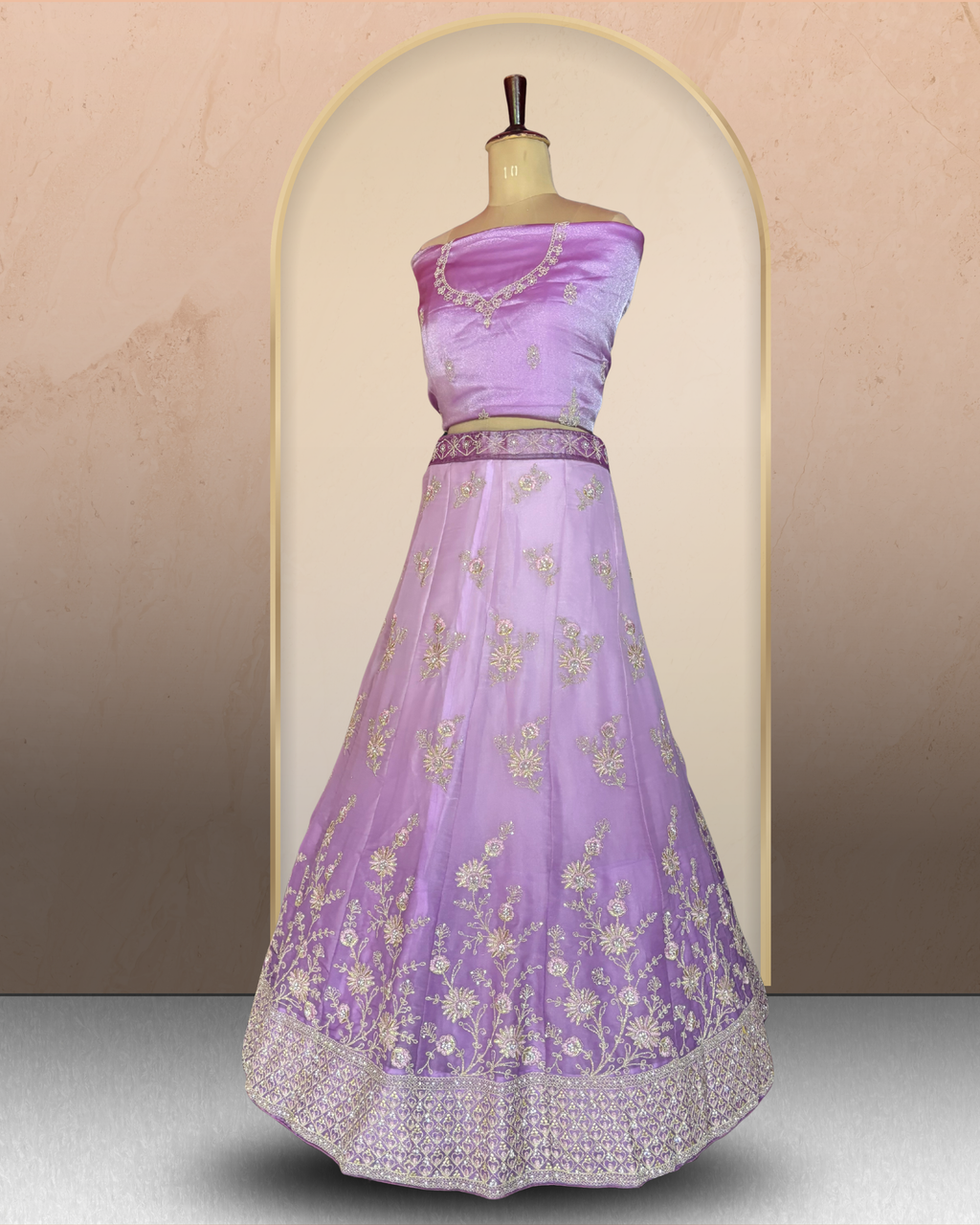 Floral Embroidered Shaded  Lehenga