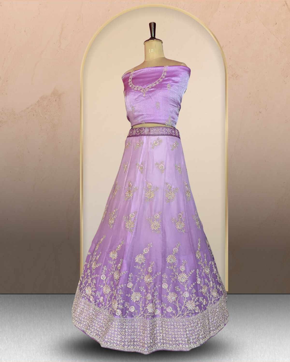 Floral Embroidered Shaded  Lehenga