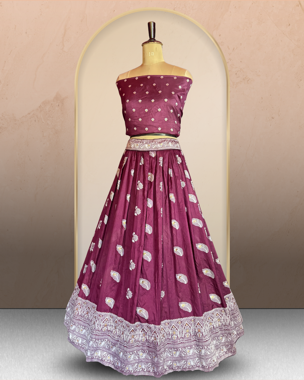 Paisley Heritage Unstitched Lehenga