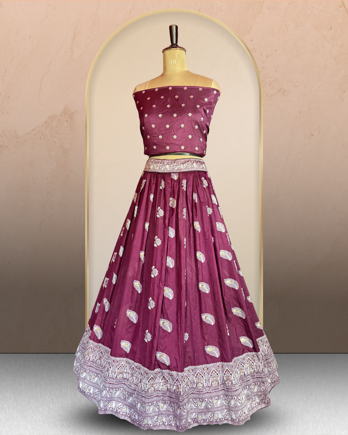 Paisley Heritage Unstitched Lehenga