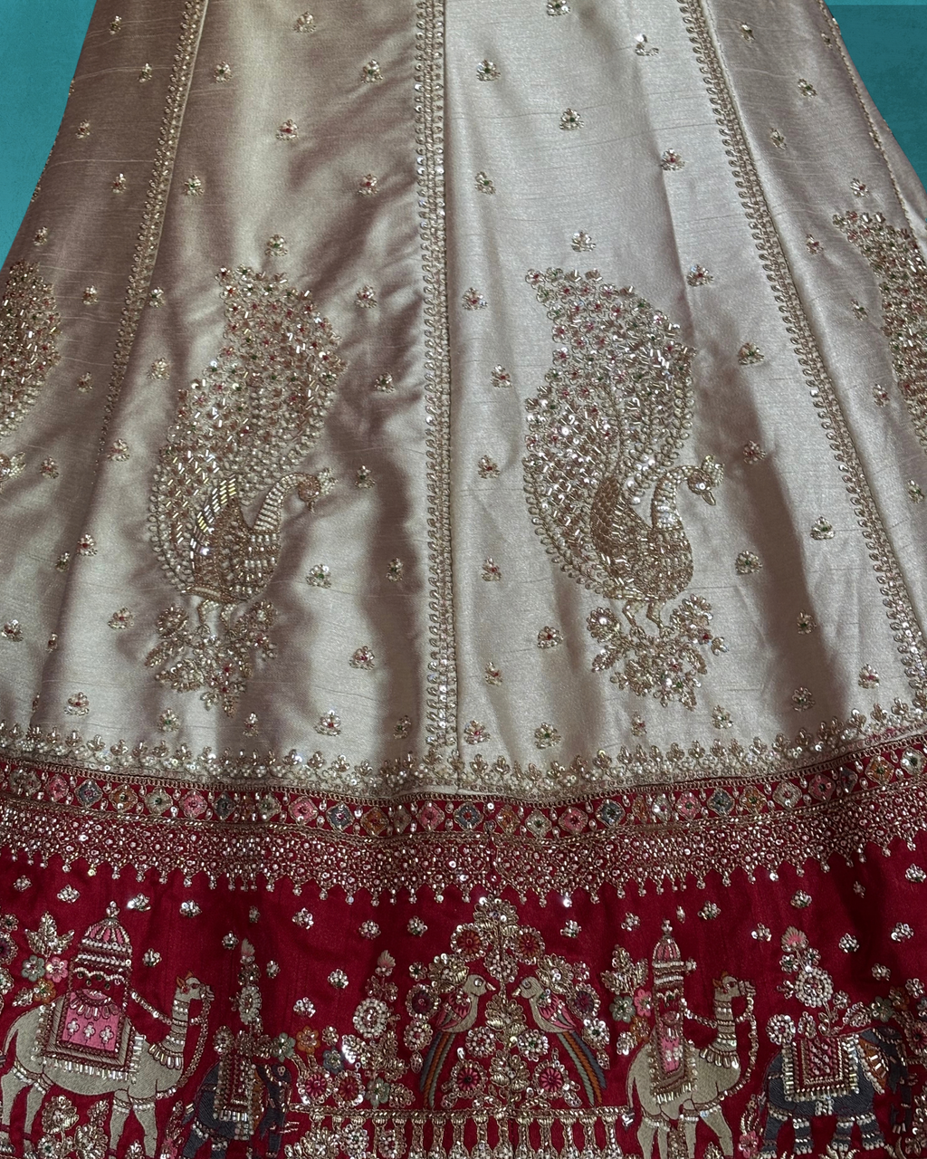 Royal Peacock Heritage  silk Lehenga