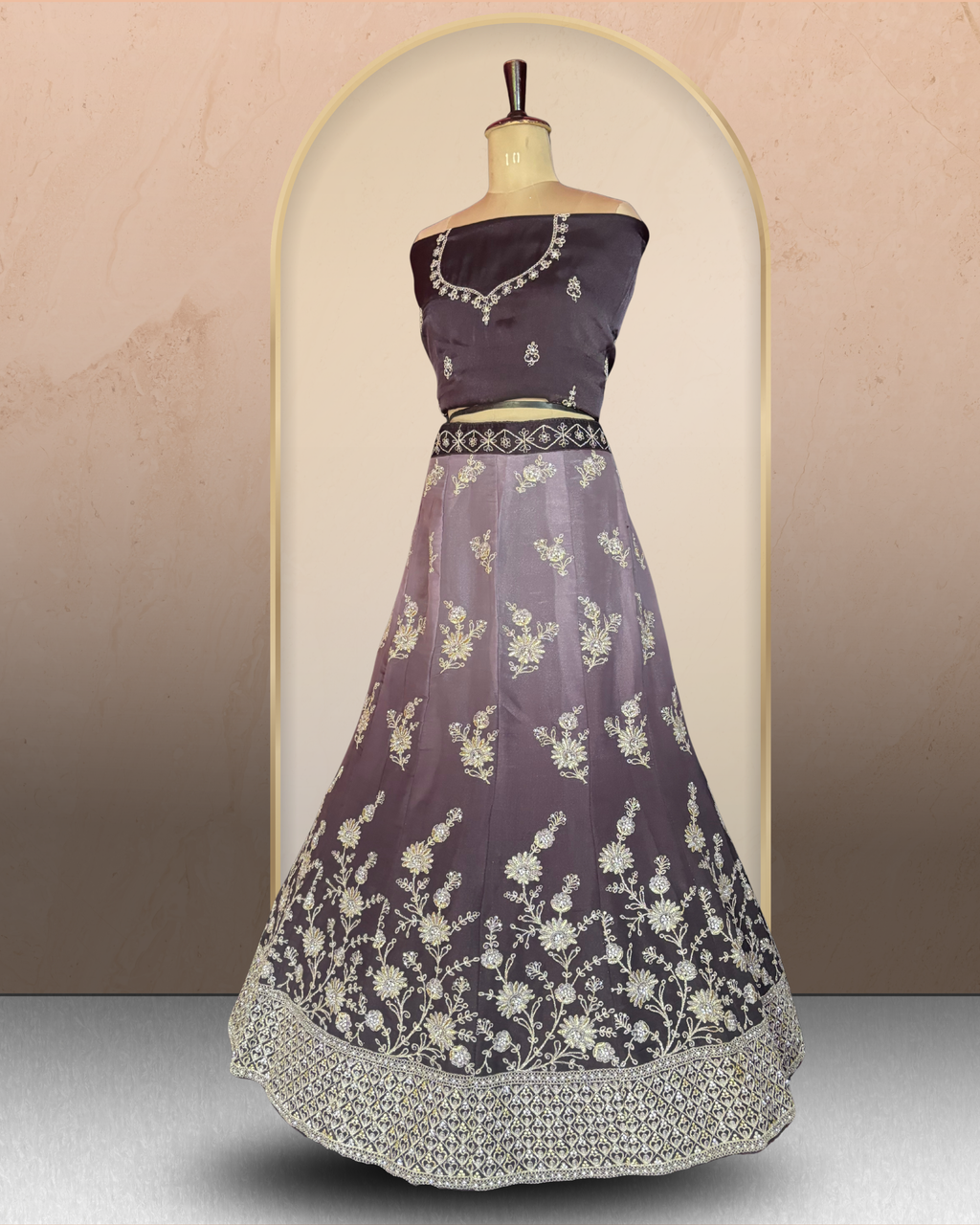 Floral Embroidered Shaded  Lehenga