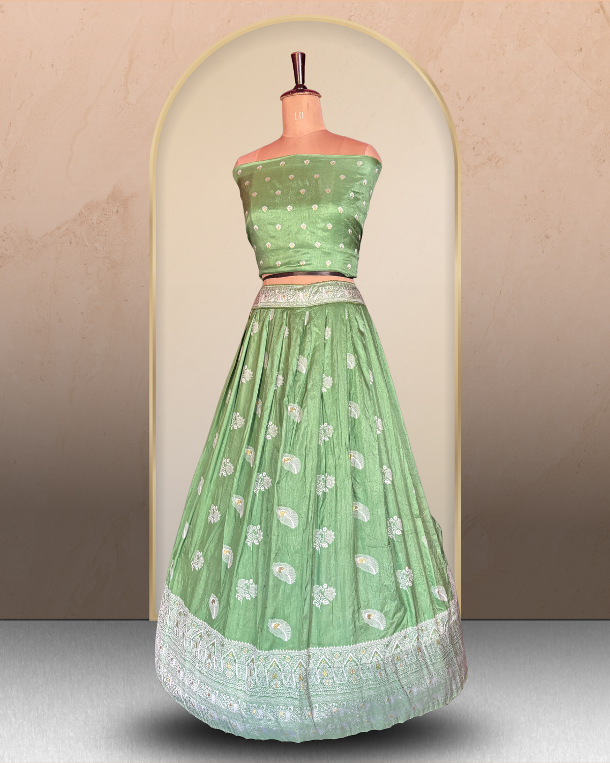 Paisley Heritage Unstitched Lehenga
