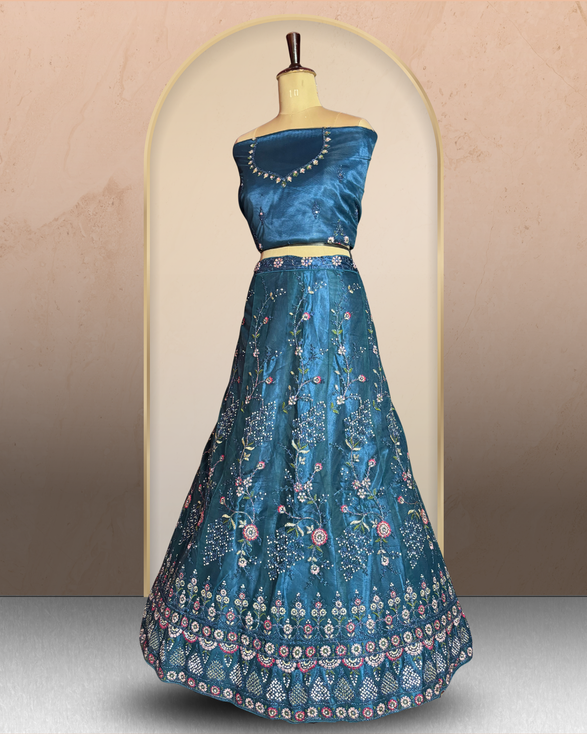 Floral Net Elegance Lehenga