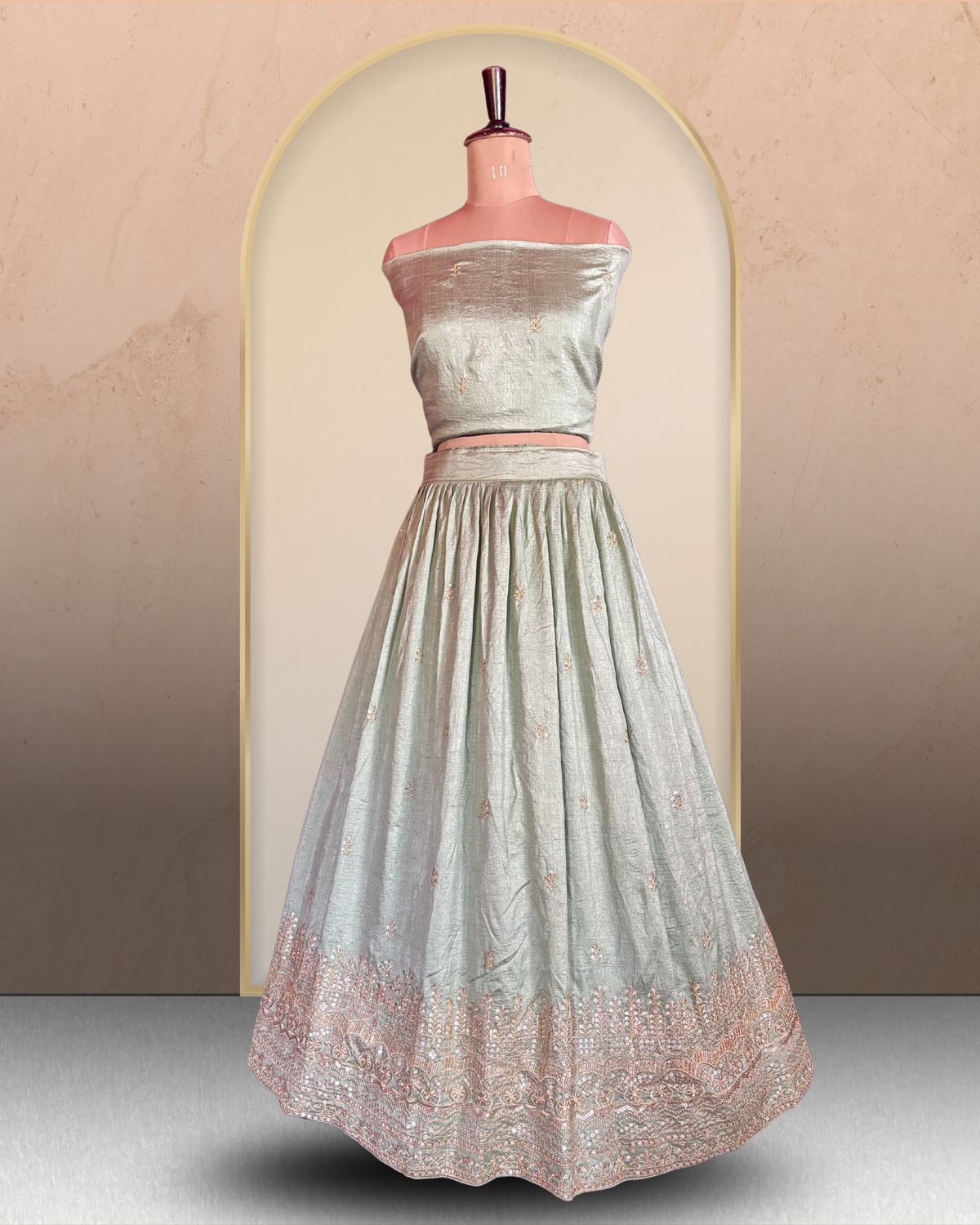 Delicate Floral Embroidered Lehenga