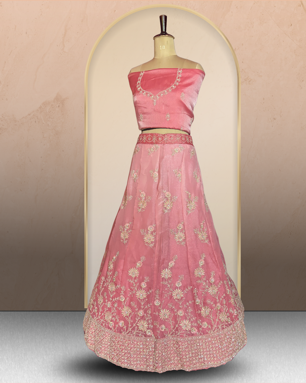Floral Embroidered Shaded  Lehenga
