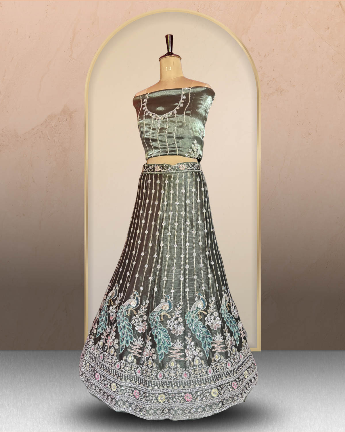 Peacock Floral Lehenga
