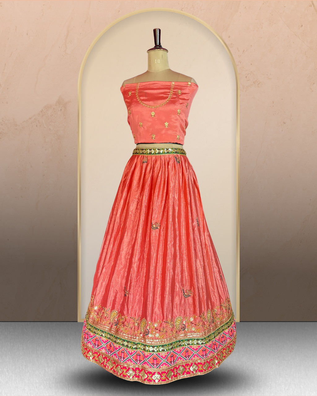 Geometric Bandhani Print Lehenga