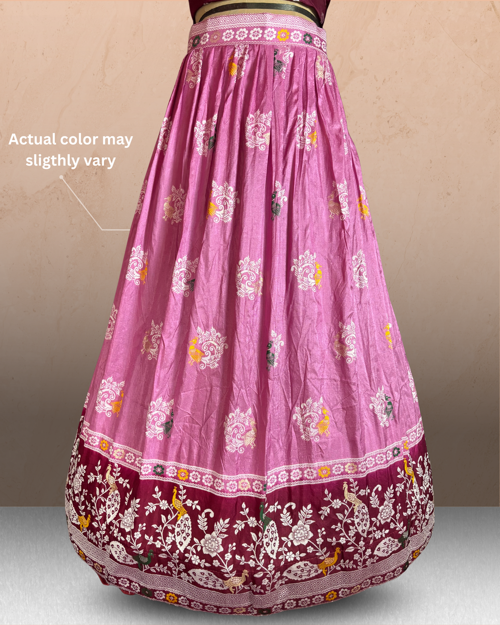 Peacock Floral Printed  Lehenga