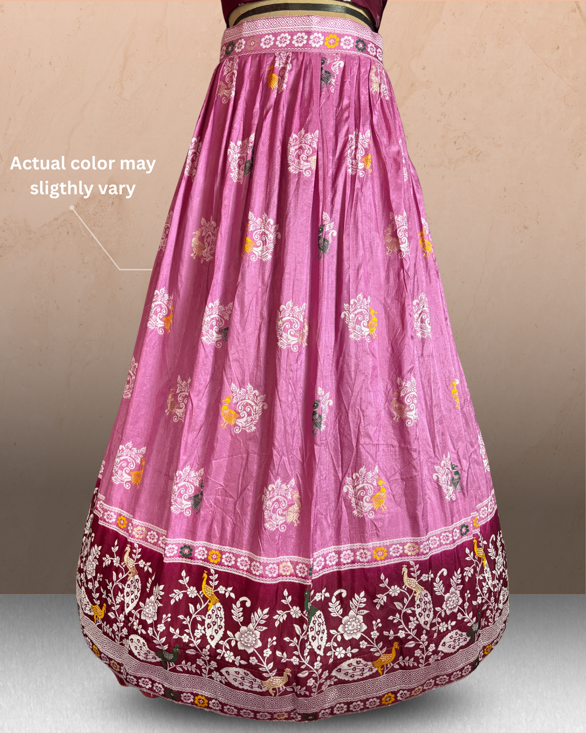 Peacock Floral Printed  Lehenga