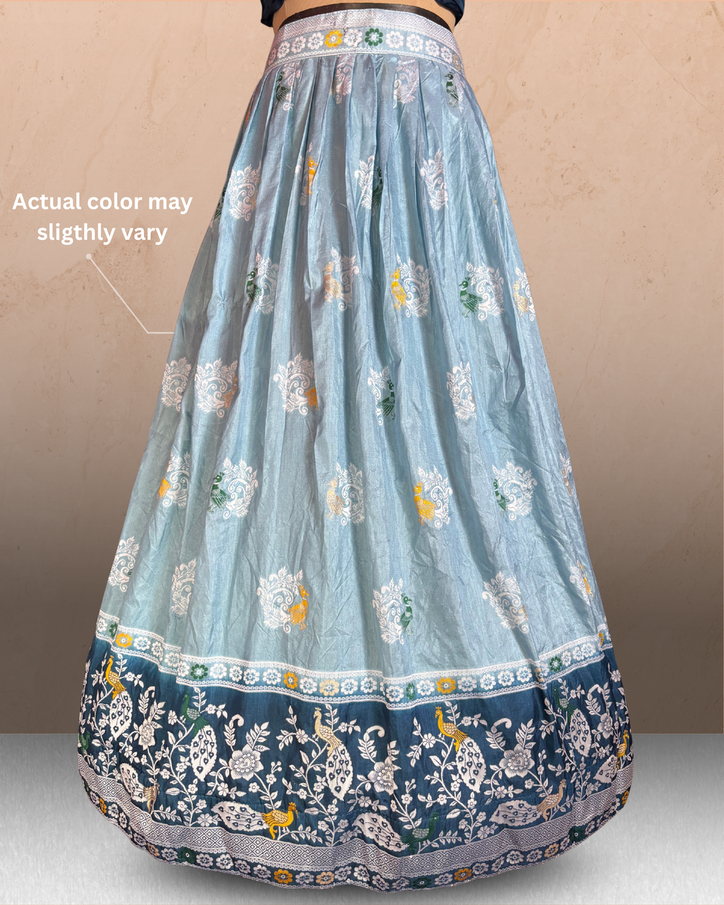 Peacock Floral Printed  Lehenga