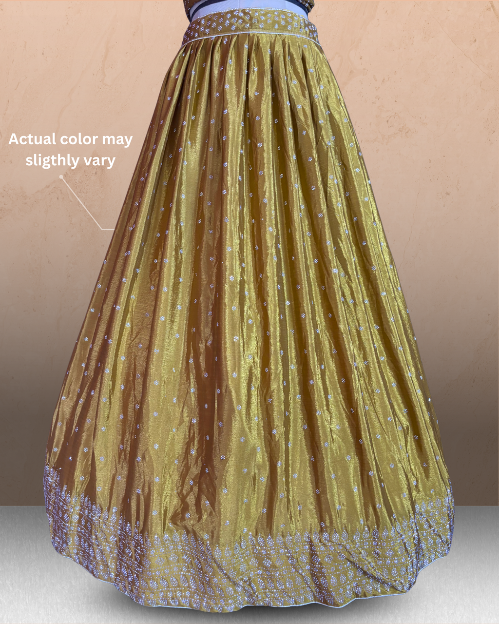 Scalloped Border Shimmer Lehenga