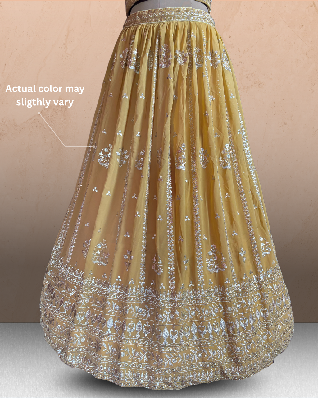 Floral Embroidered Unstitched Lehenga