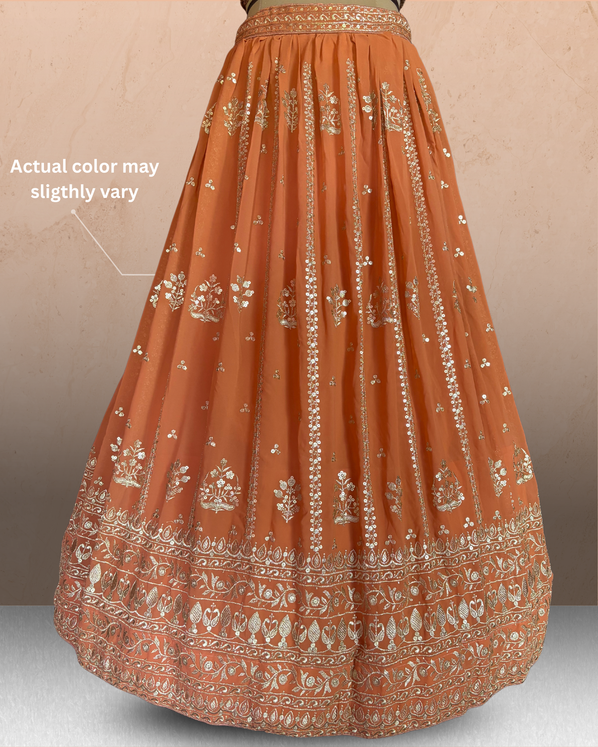 Floral Embroidered Unstitched Lehenga